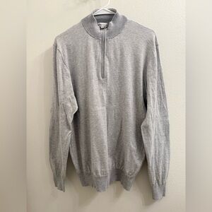 Peter Millar Light Gray Zip-Up Sweater
